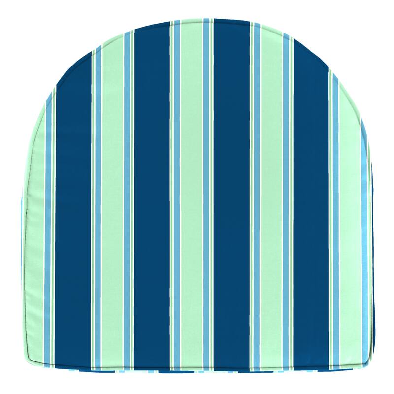 19" x 17" Multicolor Stripe Outdoor Seat Cushion with Welt (Set of 2